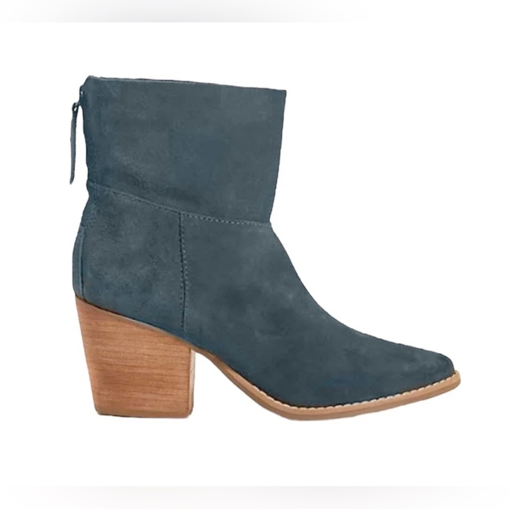 Anthropologie Blue Grey Matisse Easy Suede Western Suede Soho Boots 7.5